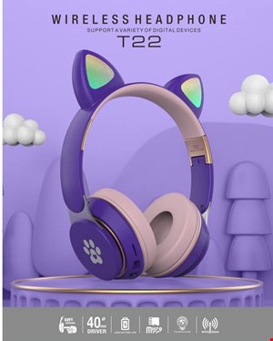 هدفون بلوتوث CAT EAR مدل 22T ا T22