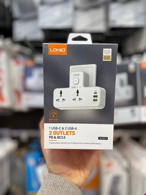 چند راهی برق الدینیو SC2311 ا LDNIO SC2311 3port USB Charger and Power Strip