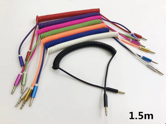 کابل aux فنری مدل mh12 به طول 1.5 متر ا Cable aux mh12 1.5m اصل
