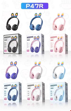 هدفون بلوتوثی خرگوشی مدل P47R ا Headphone bluetooth P47R