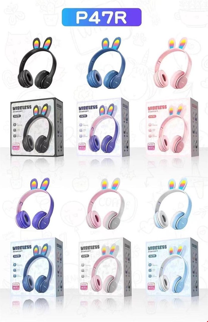 هدفون بلوتوثی خرگوشی مدل P47R ا Headphone bluetooth P47R