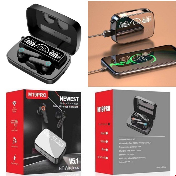 هندزفری بلوتوثی مدل M19 pro Newest V5.3 ا M19 pro handsfree bluetooth