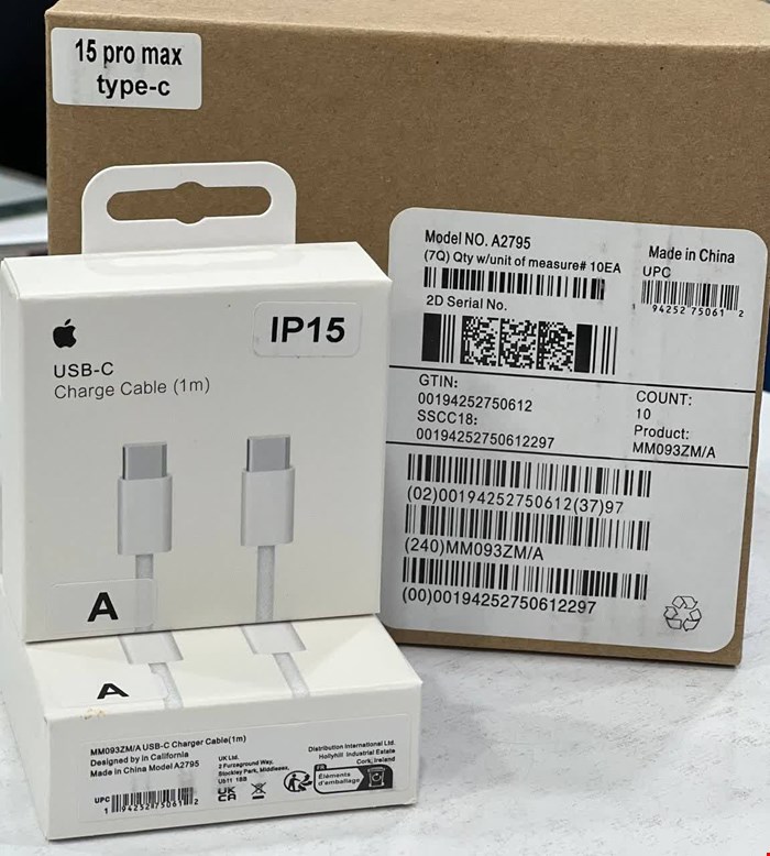 کابل شارژر اورجینال آیفون 15 پرو مکس اپل ا iPhone 15ProMax Charger Cableاصلی 